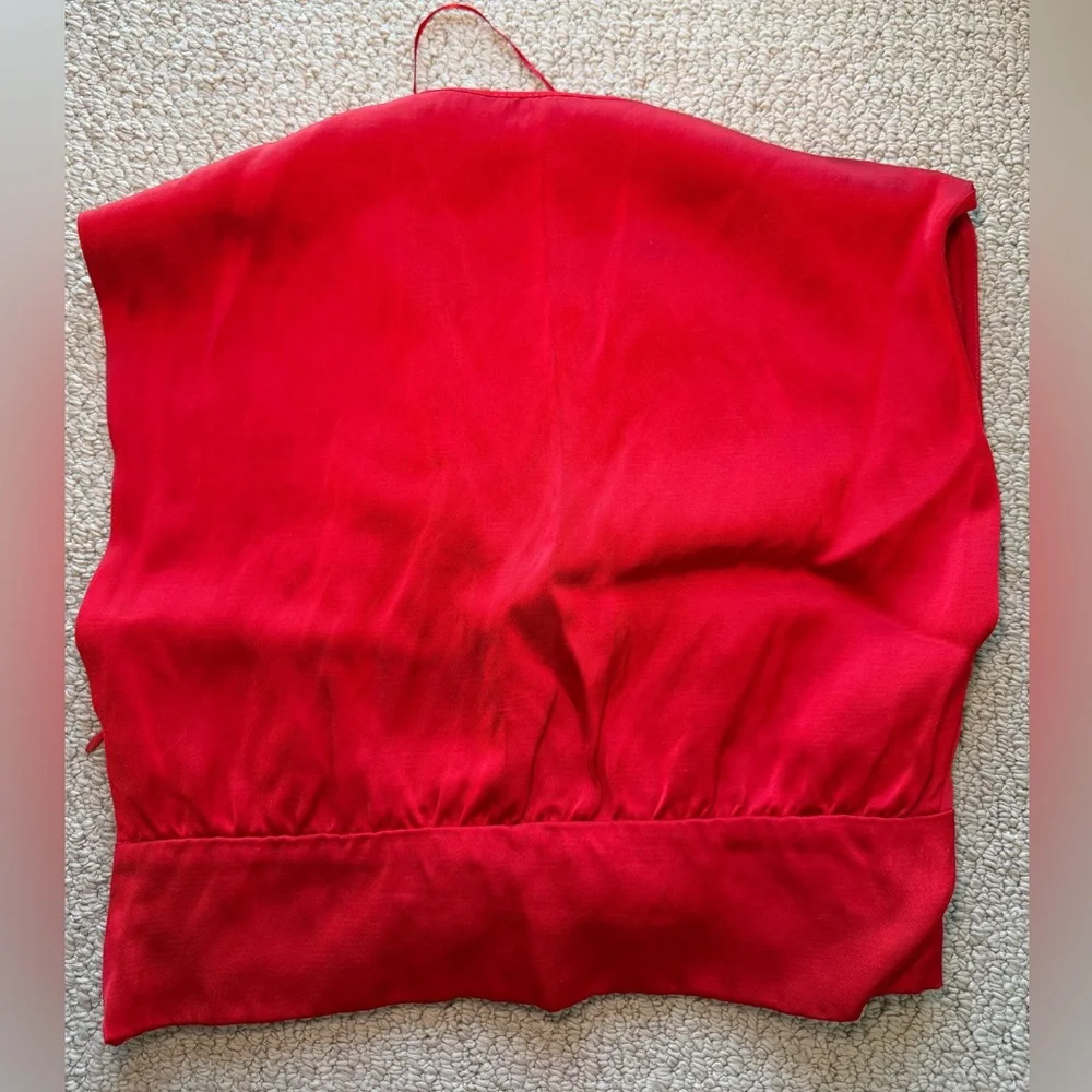 Zara Elegant Red Women's V Neck Top - Picture 4 of 4
